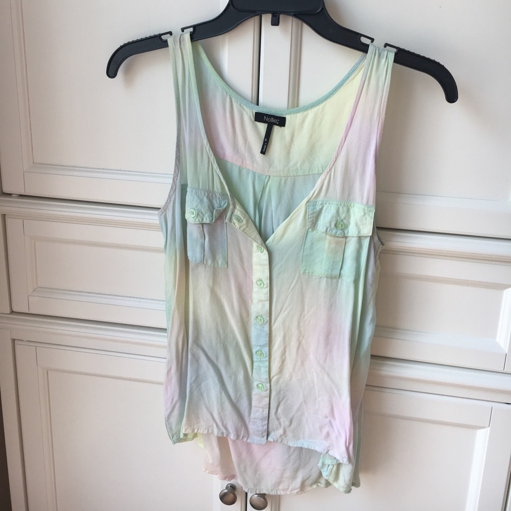 Pastel button up tank